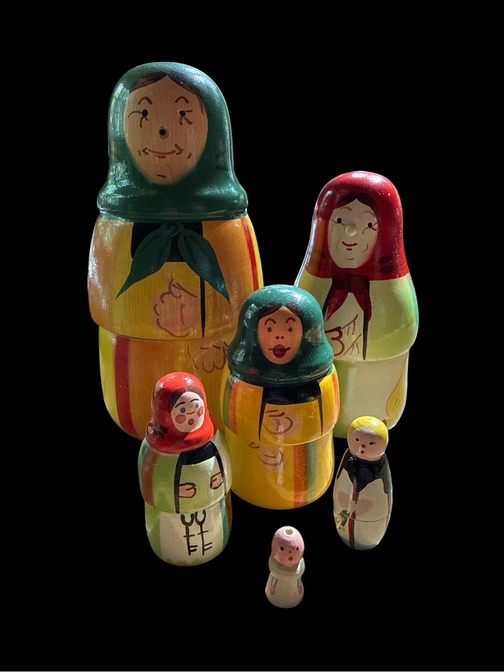 Vintage Babushka Polish Russian Nesting Dolls